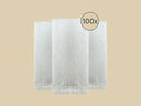 Three white tea bags on a beige background with '100x' text.